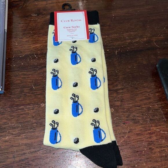 Club Room Other - New Club Room Golf Bag & Clubs Yellow/Blue full knit crew socks osfa